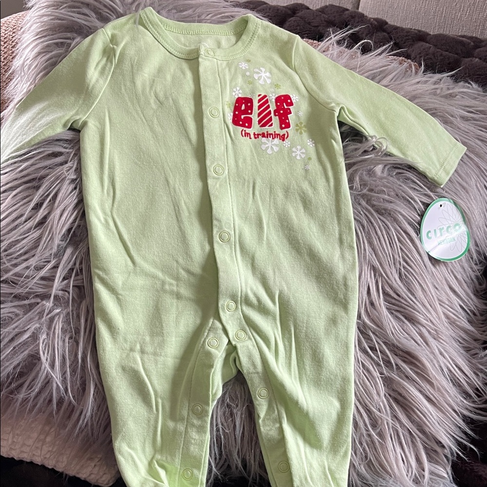 Circo Light Green 'Elf in Training' Kids Footie